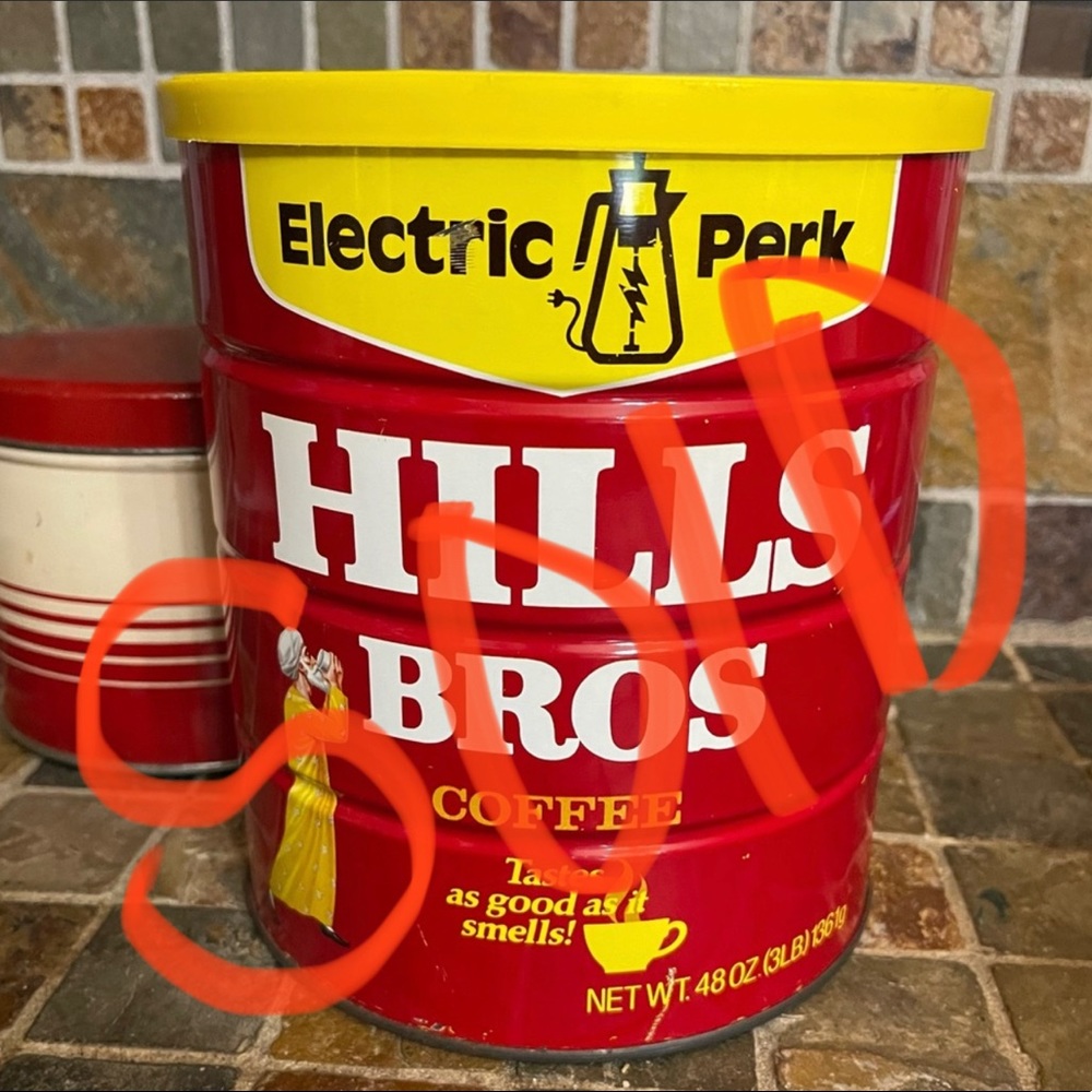 Vintage Hills Bros Electric Perk Coffee Tin☕️